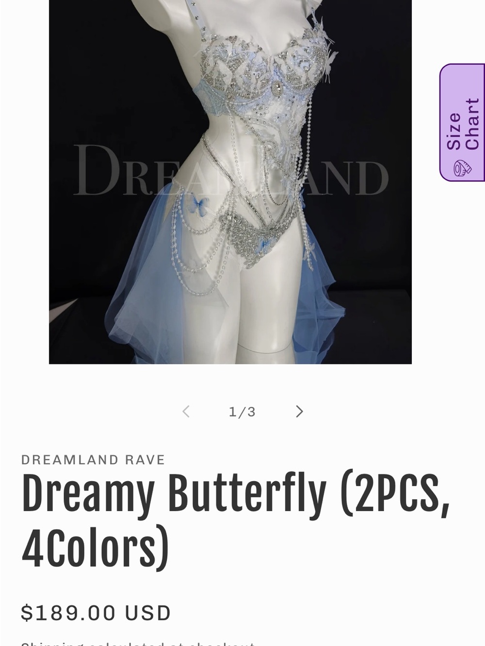 Dreamland rave Blue Festival Rave Set - Picture 2 of 2